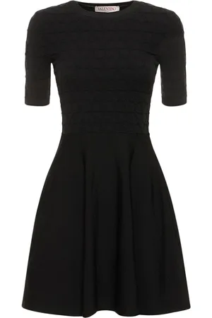 VALENTINO Vestido Corto De Punto Con Manga Corta