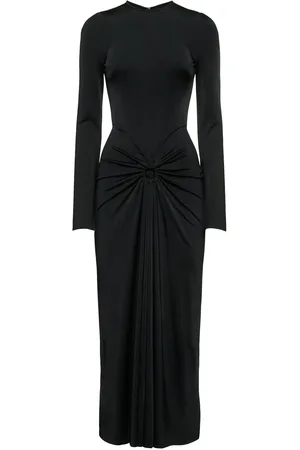 Victoria Beckham Vestido Midi De Jersey Fruncido