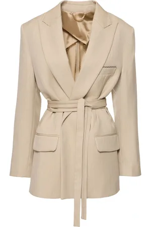 Victoria Beckham Chaqueta De Lana Con Cinturón