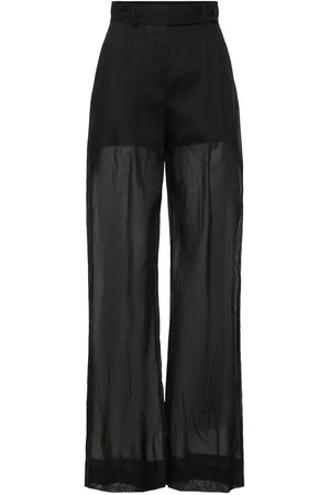 Alberta Ferretti Pantalones Anchos De Organza De Algodón