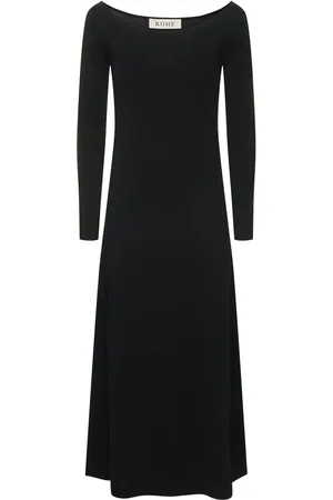 Rohe Vestido Largo De Punto Con Hombros Descubiertos