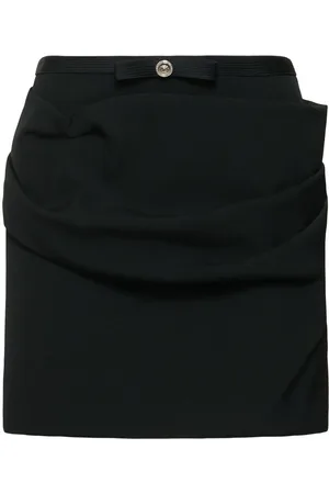 VERSACE Minifalda De Gabardina De Lana