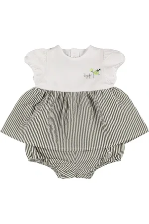 Il gufo Vestido Y Braguita De Algodón Seersucker