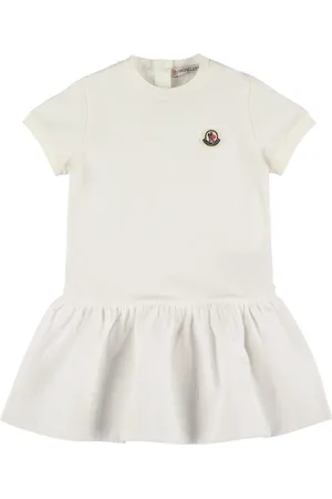 Moncler Vestido De Algodón Jersey Ajustado