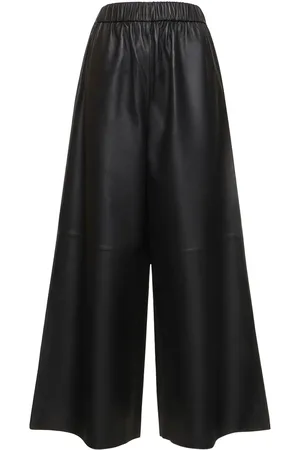 The Frankie Shop Pantalones De Piel Con Pierna Ancha