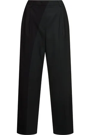 Msgm Pantalones De Lana Con Cintura Alta