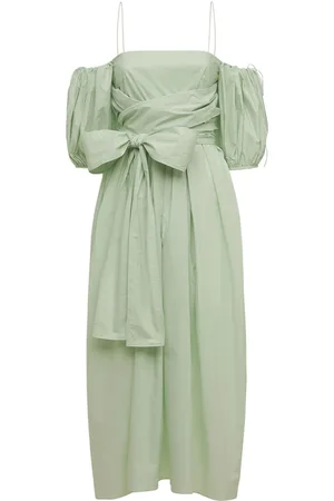 Cecilie Bahnsen Vestido Midi Joel De Algodón