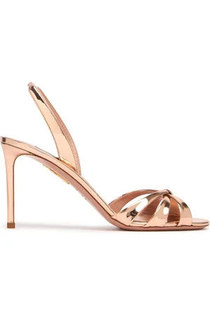 Aquazzura Sandalias De Piel Metalizada 85mm