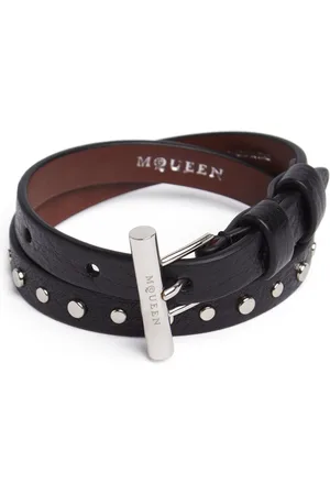 Alexander McQueen Pulsera De Latón Y Piel