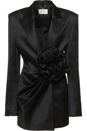 MAGDA BUTRYM Vestido Blazer De Satén De Lana Con Flor