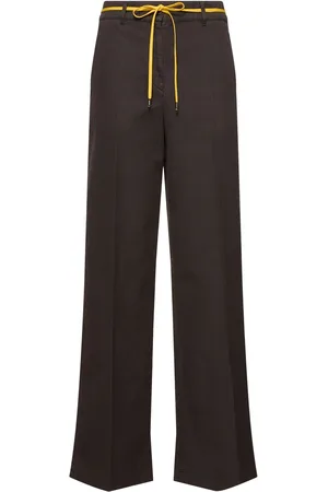 Aspesi Pantalones Anchos De Gabardina De Algodón