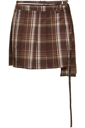 Acne Studios Minifalda De Lana A Cuadros