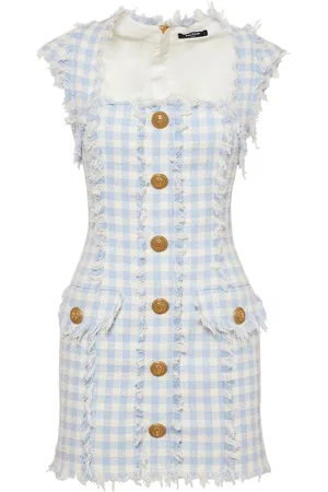 Balmain Vestido Corto De Tweed