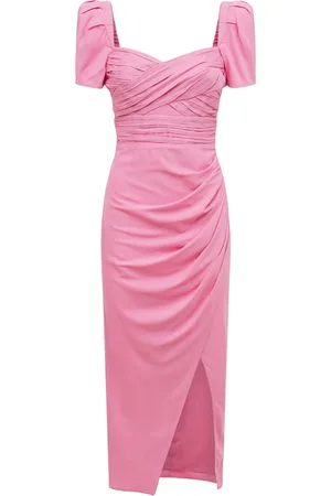 Self-Portrait Vestido Midi Iris De Viscosa Stretch