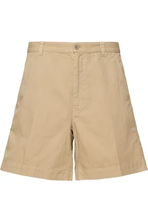 Aspesi Shorts De Lino Y Algodón Teñido