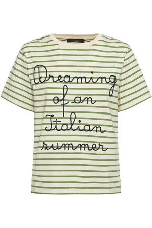 Max Mara Camiseta De Algodón Con Bordado