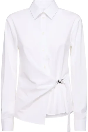 Msgm Camisa De Popelina Con Cinturón Lateral