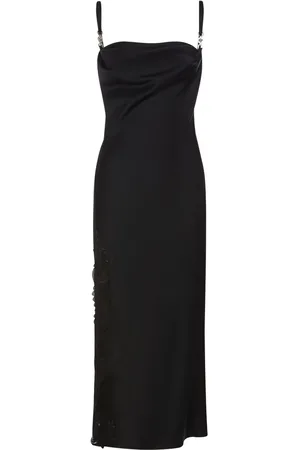 VERSACE Vestido Midi De Satén Y Encaje