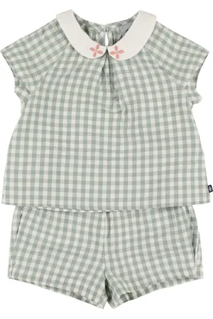 Petit Bateau Camisa Y Shorts De Popelina De Algodón