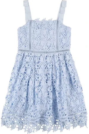 Self-Portrait Vestido Midi De Encaje Macramé Con Lazos
