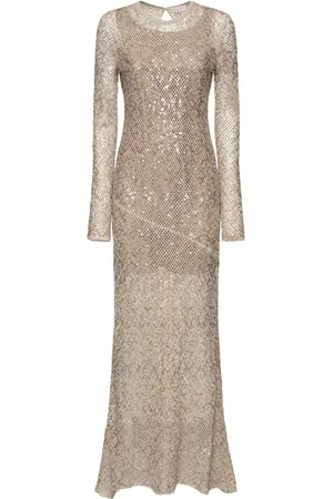 Brunello Cucinelli Vestido Con Lentejuelas Espalda Descubierta
