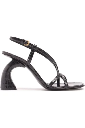 DRIES VAN NOTEN Sandalias De Piel Metalizada 95mm