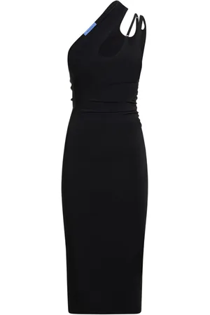 MUGLER Vestido Midi De Viscosa Crepé