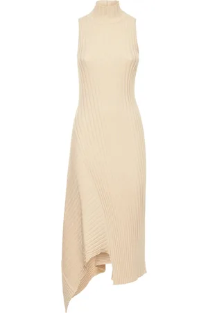 Stella McCartney Vestido Asimétrico De Punto Acanalado De Algodón