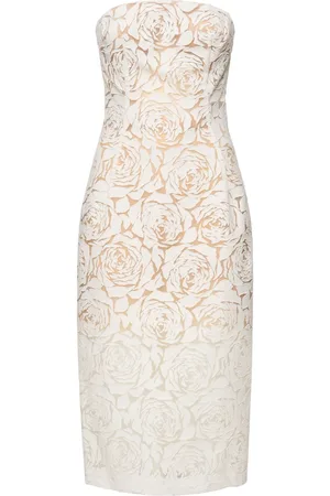 ERMANNO SCERVINO Vestido Midi De Algodón Sin Tirantes