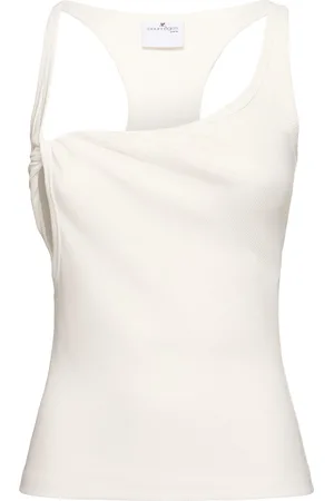 Courrèges Tank Top De Algodón Acanalado
