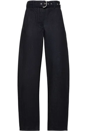 Jil Sander Jeans Anchos De Denim Con Cinturón