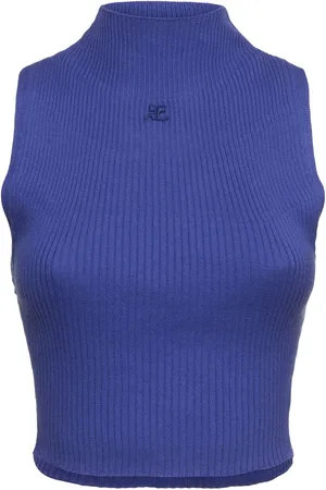 Courrèges Top De Algodón Acanalado