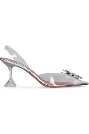 Amina Muaddi Zapatos De Tacón De Pvc 70mm