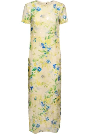 Msgm Vestido Largo Con Lentejuelas
