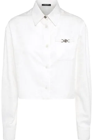VERSACE Camisa Corta De Popelina De Algodón