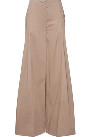 Alberta Ferretti Pantalones Anchos De Algodón Stretch