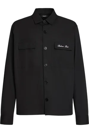 Balmain Sobrecamisa De Algodón Con Logo