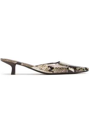 St Agni Mules De Piel Con Estampado 50mm