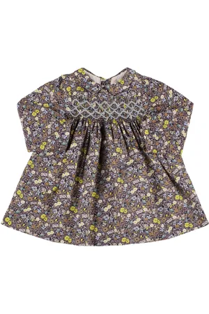 BONPOINT Vestido De Popelina De Algodón Estampado