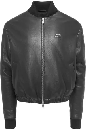 Ami Chaqueta Bomber De Piel Con Logo