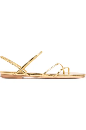 Studio Amelia Sandalias Planas De Piel Metalizada 10mm