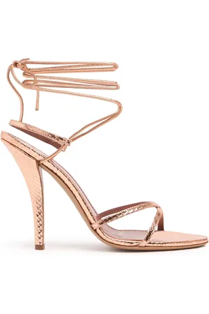 PARIS TEXAS Sandalias De Piel Metalizada 105mm