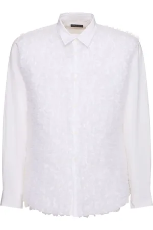 Comme des Garçons Camisa De Algodón Con Volantes De Tul
