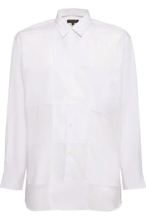 Comme des Garçons Camisa De Algodón Con Detalles De Malla