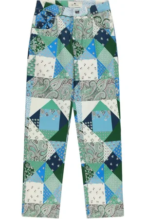 Etro Pantalones De Algodón Patchwork
