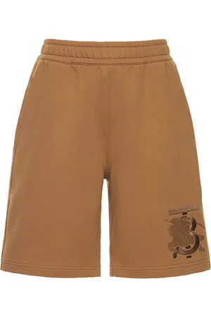 Burberry Shorts De Algodón Con Logo