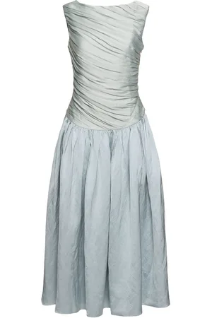Abadía Vestido Drapeado Sin Mangas