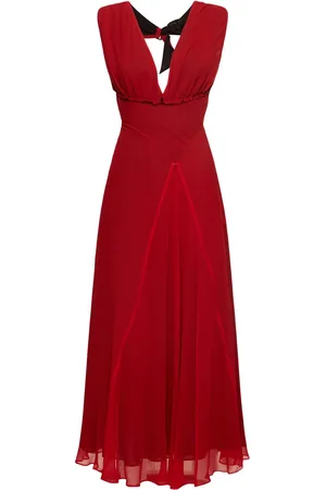 YOHJI YAMAMOTO Vestido Midi De Chifón Con Aberturas