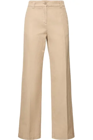 Aspesi Pantalones Anchos De Algodón Y Lino Gabardina