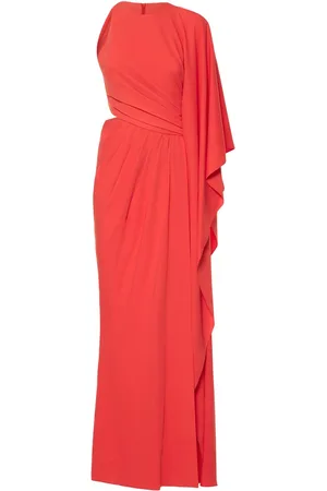 Zuhair Murad Vestido Largo De Cady Drapeado Cpn Una Manga